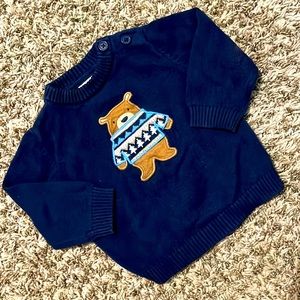 Gymboree navy bear sweater 6-12 months